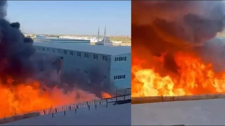 Haber Metninde Organize Sanayi Bölgesindeki Fabrikada Çıkan Yangın